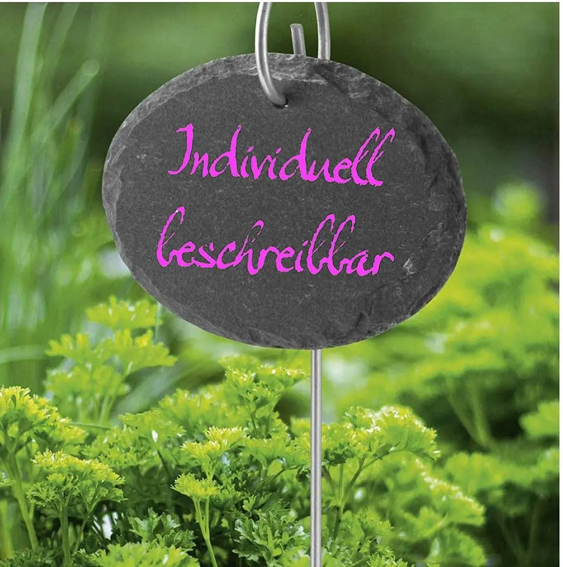 Natural Round SLATE Plant Labels Herbs planters and gardens use 10pcs/set Garden Labels. Reusable SLATE Marker tag with c