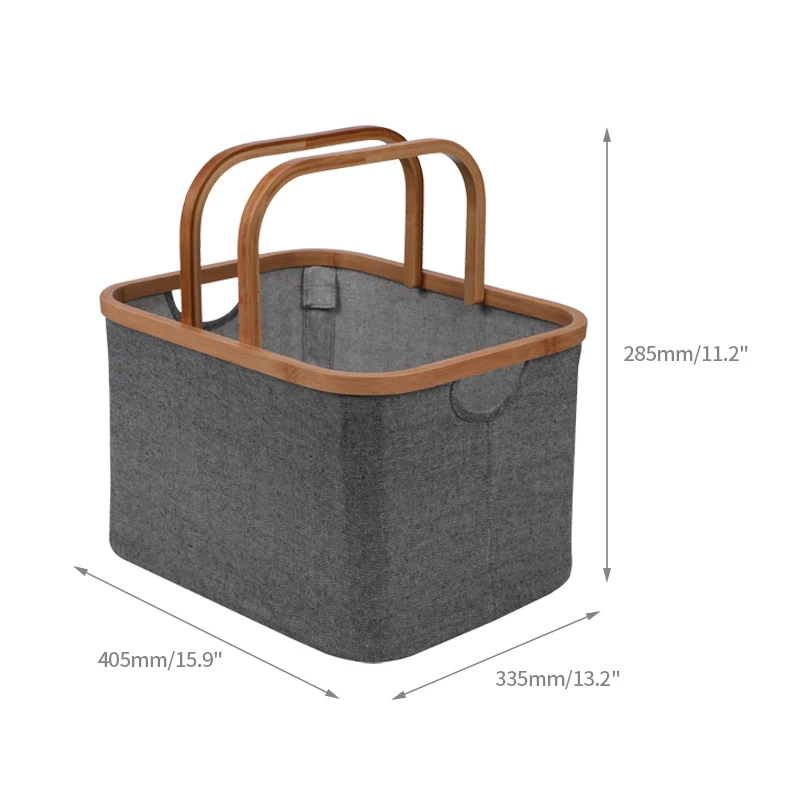 YIKAI бамбуковые складные корзины для белья с двойными встроенными ручками съемные кронштейны льняные корзины для белья для гостиной