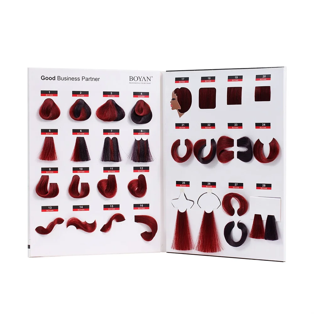 BOYAN hair color chart with different shape removable button type different material for reference