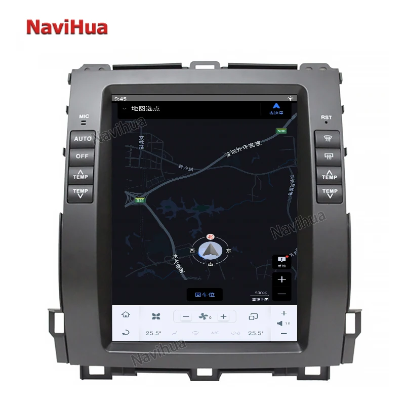 NaviHua 10.4 Inch Vertical Navigation System GPS Auto Radio Car DVD Audio Player for Tesla Toyota Prado 120 for Lexus GX470