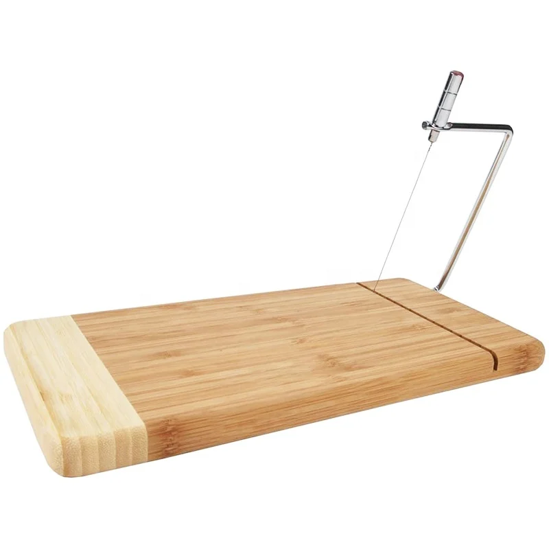 Bamboo Cheese Cutting Board with Stainless Steel Wire Cheese Slicer, The Ultimate Two-In-One Kitchenware Appliance with Little