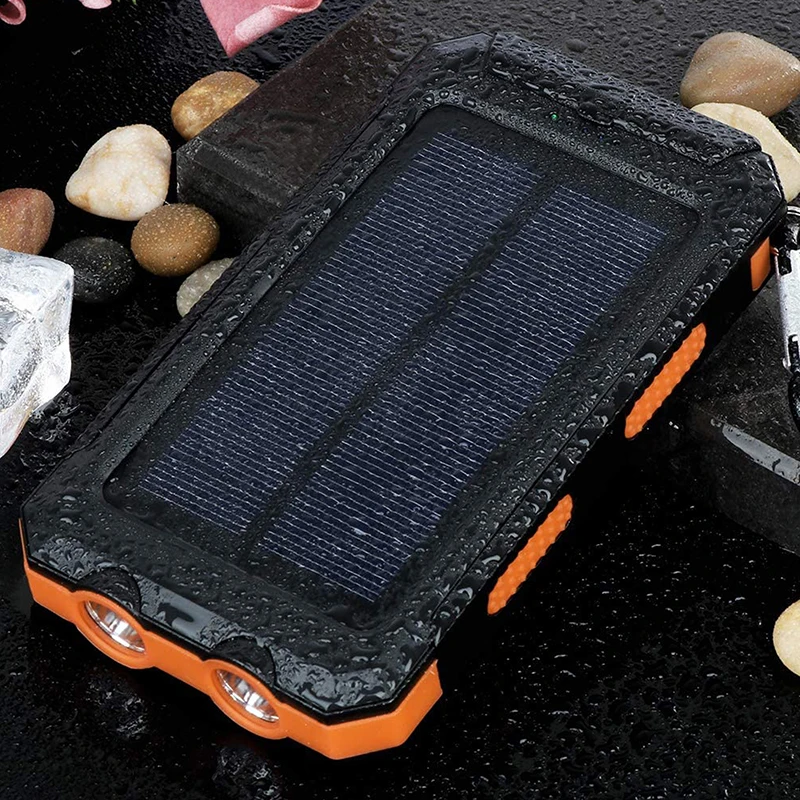 Drop Ship Solar Charger 20000 mAh Solar Power Bank Portable Charger with Dual 5V USB Port For Outdoor Trip