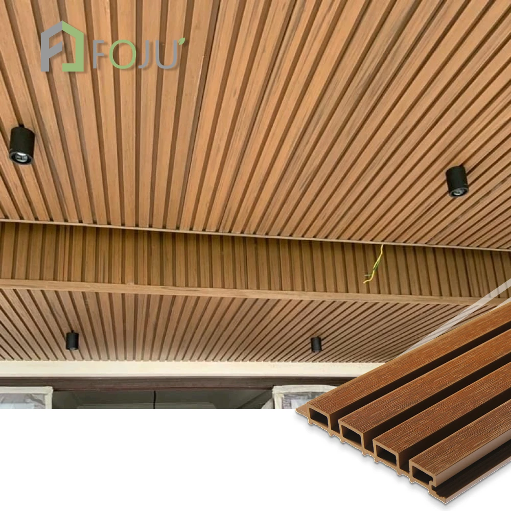 Exterior 3d fluted Wall Panel Design Sanding Co-extrusion WPC Wall 219*26mm renovation wall cladding
