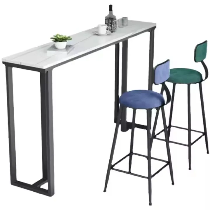 Nordic Modern Metal Rock Board Bar Table for Kitchen Hotel Home Living Room Balcony Wall Cafe Goblet Table