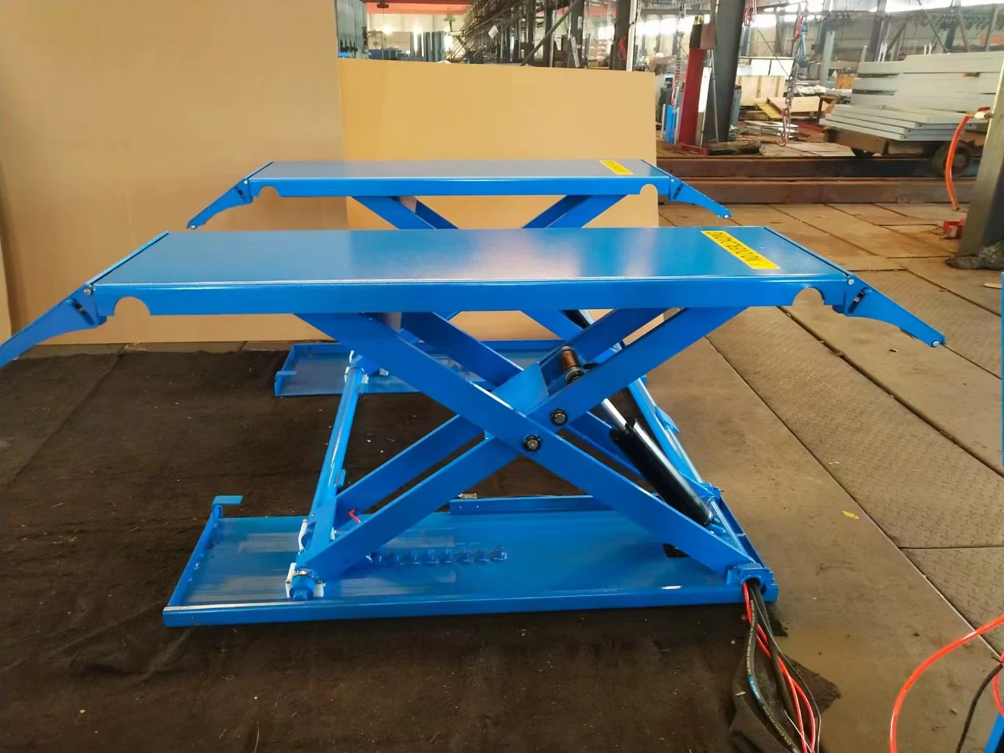 Ground mounted type low shear movable small hydraulic mid rise scissor car lift
