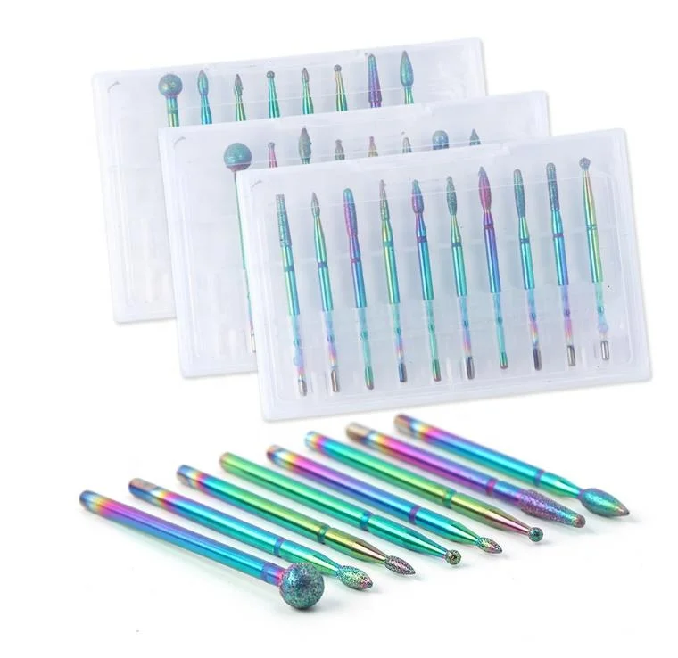 
Rainbow Diamond Nail Drill Bit Set 3/32