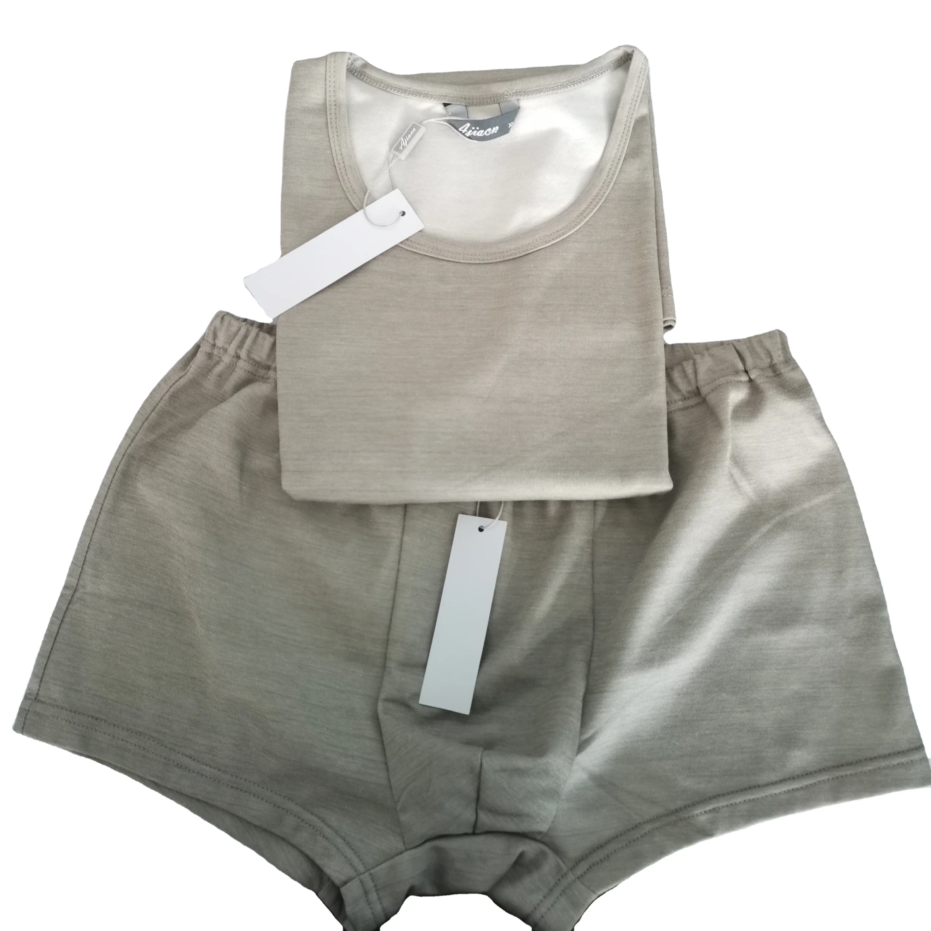 Electromagnetic Radiation Protective 100% Silver Fiber Short Underwear EMF Shielding Close-fitting Vest Brief Boxers for Men