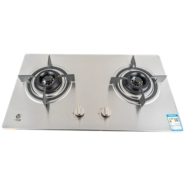 YIUAN modern novel design cooker kitchen home appliance auto ignition standard double burner Stainless steel recessed gas stove