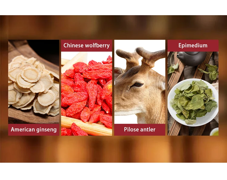 High quality strong man herbal supplement epimedium extract Red Deer Antler Soft Capsule
