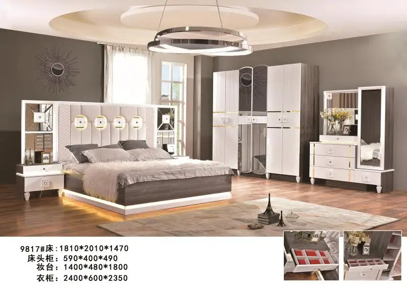 Modern Luxury master full home bed room furniture bedroom set from Foshan Guangzhou