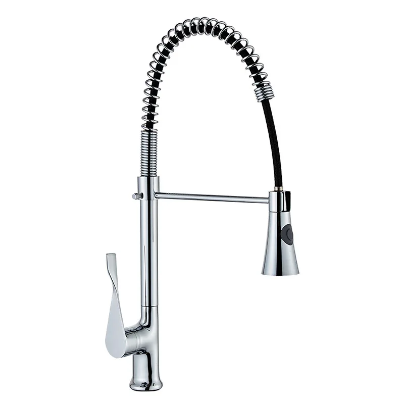 one handle brass body spring  pull out bathroom cheap sink faucet & kitchen mixer& kitchen faucets