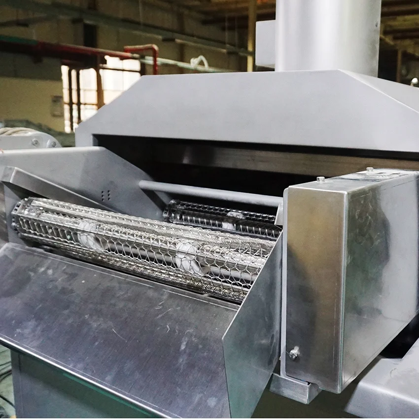 DB Continuous Pork rind skin frying machine Automatic Onion Ring conveyor Fryer Industrial Shrimp Prawn Fish Frying Machine