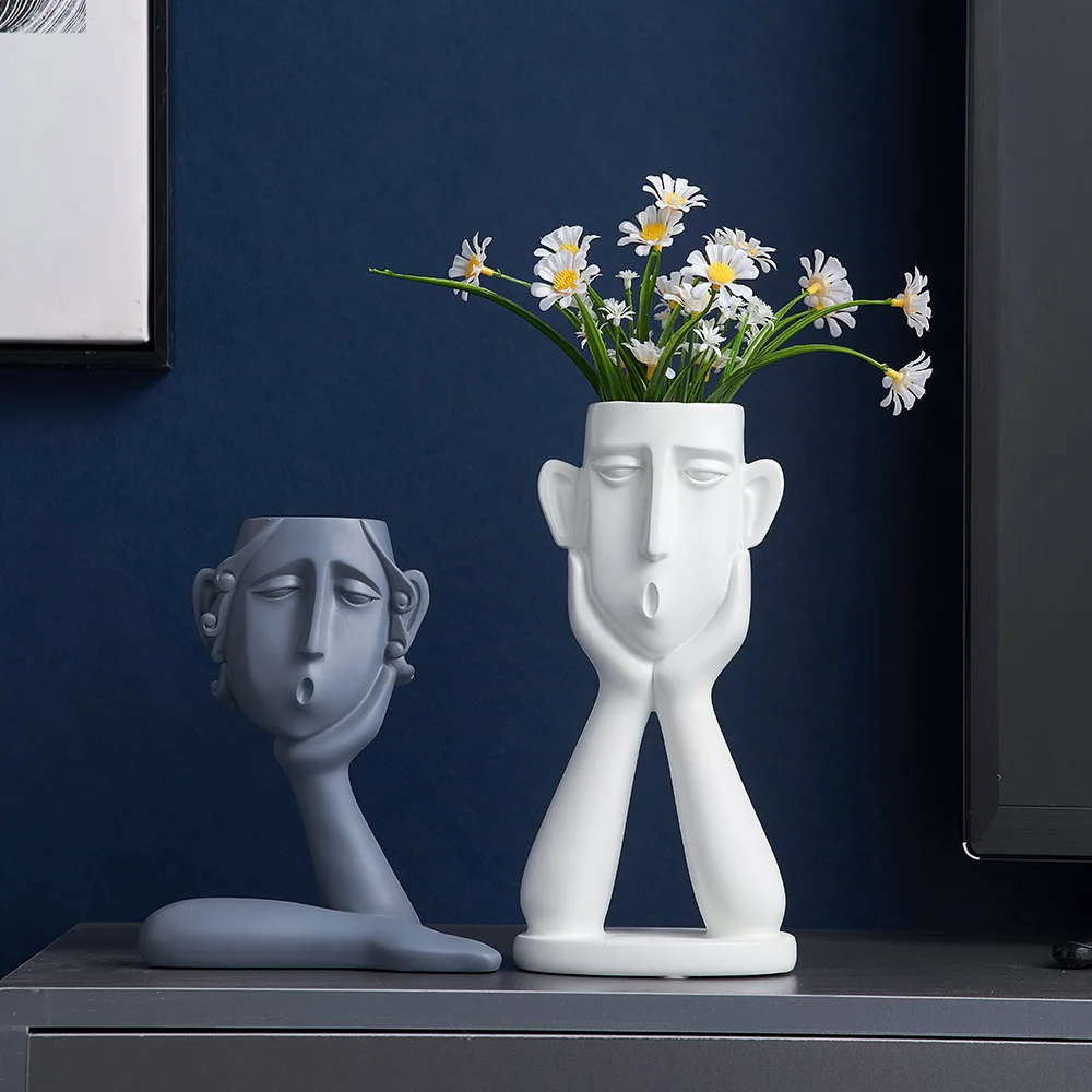 Ceramic vase home decoration face flower arrangement flower home decoration vase