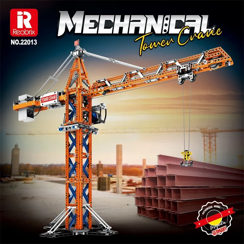 Hot Selling LaiNan Reobrix 22013 1288PCS Tower crane Engineering series Building block puzzle toy holiday gift