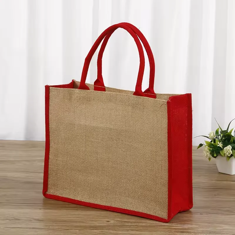 Factory Outlets Manufacturer Direct Sale Cheap Logo Shopping Burlap Jute Tote Bags For Market Shopping Jumbo Natural Bag Bsci