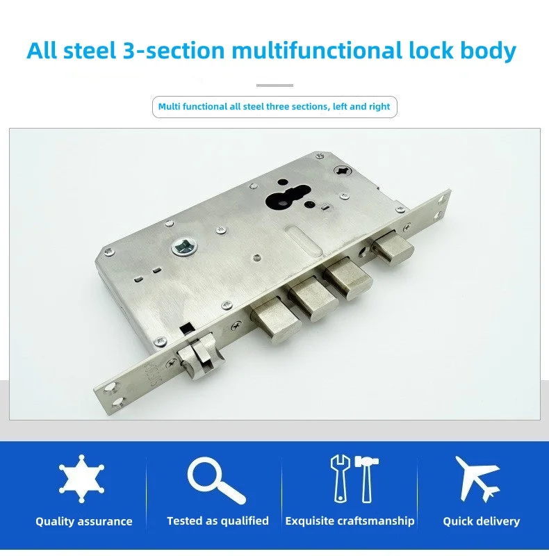 High Security Intelligent Fingerprint Lock Body Standard 6068 Mortise 240*24mm for smart Door Lock