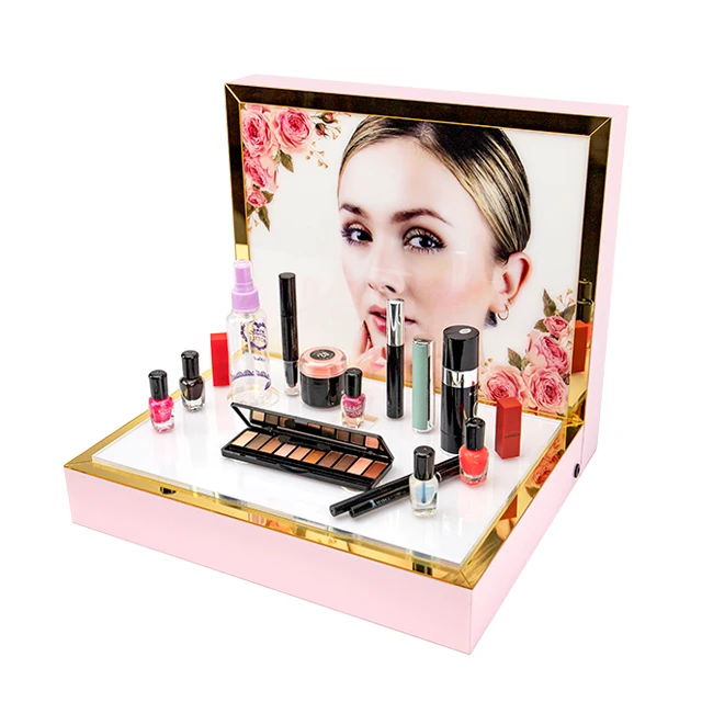 customized cosmetic counter perfume lipstick acrylic display stand
