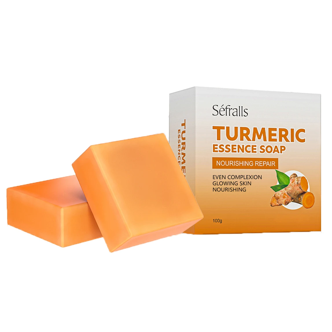 Handmade Organic Turmeric Face Soap Serum Herbal Vitamin E Infused Basic Cleaning for Adults