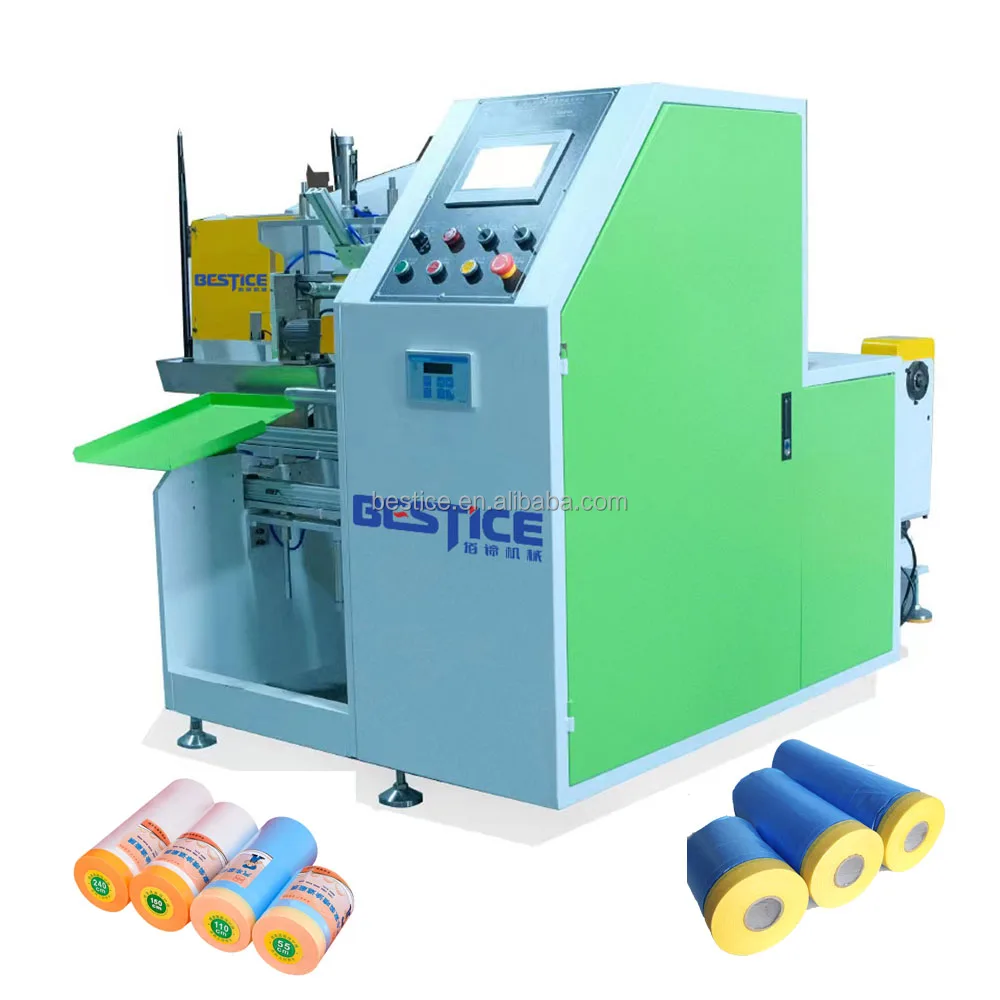 High Speed automatic HDPE masking film and paper roll masker pre tape machine for house painting automotive car spray protection