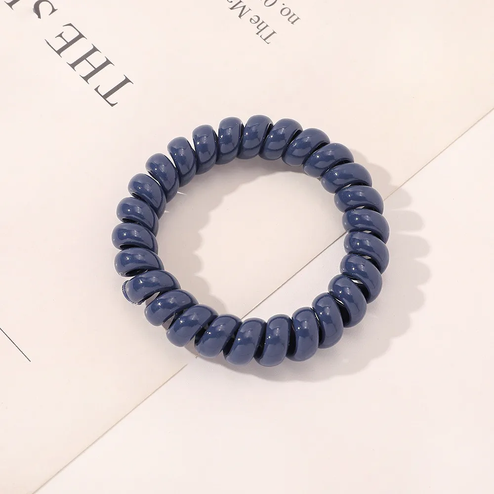New Fashion Women Reusable Colorful Ponytail Telephone Wire Coil Elastic Hair Tie Band Rope For Girls