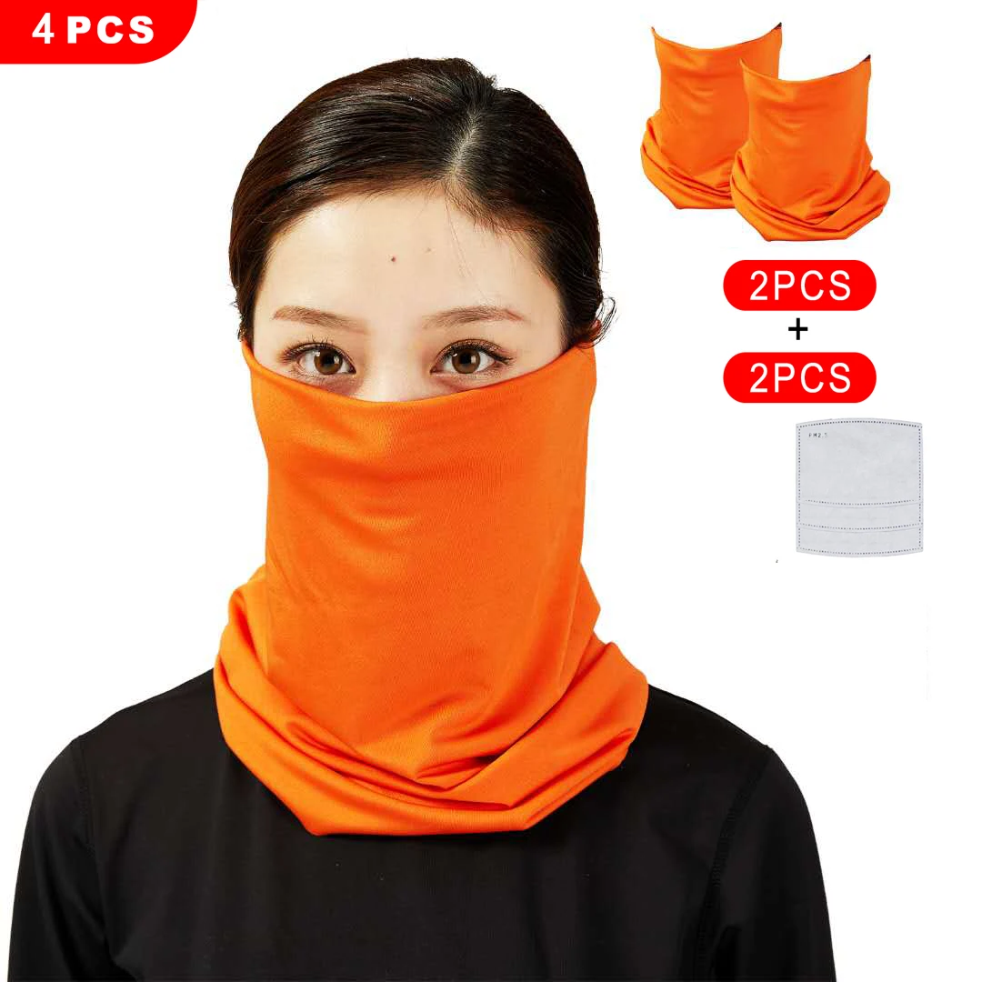 
cooling neck gaiter seamless tubular bandana head scarf with PM 2.5 filter 