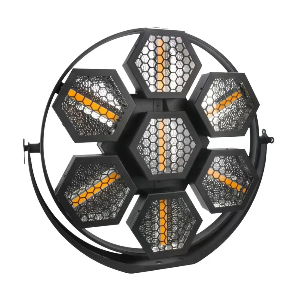 DMX512 Controlled 7-Halo Hexagon LED Pixel Stage Lights High Visibility New Generation Lighting for Background Stage Beam Effect