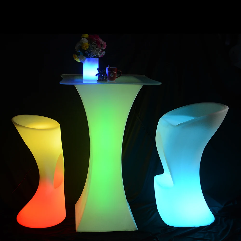 Led Cocktail Bar Table outdoor garden home furniture led chair bar stool sofa hookah set for night club