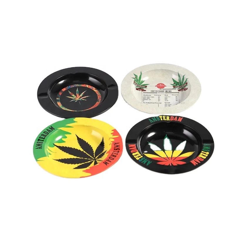 Hot sale metal  tin ashtray custom design wholesale custom ashtray