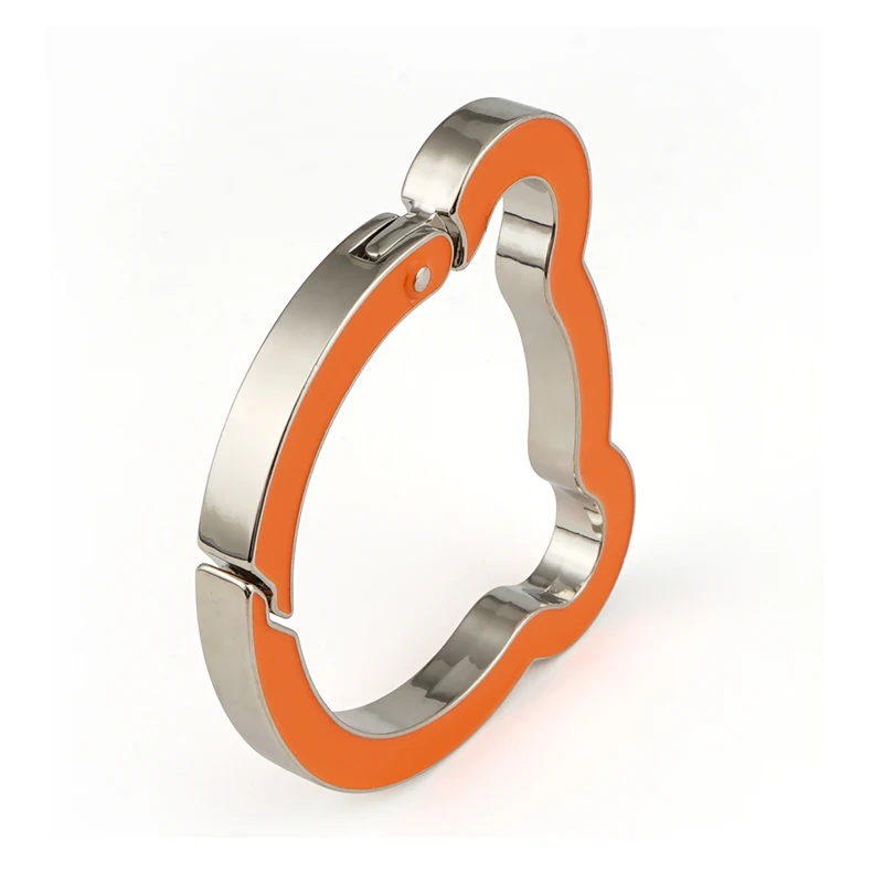 High Quality Bear Head Shape Metal Key Ring Custom Metal Spring Ring Animal Shape Ring Hook