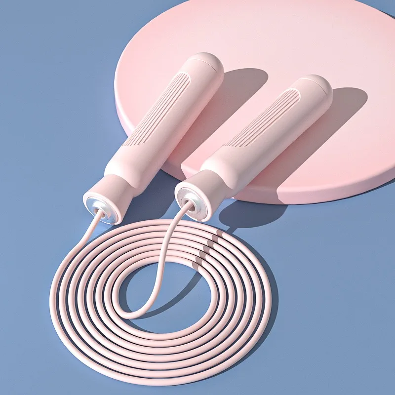 solid color adjustable cord length silicone jump rope bearing pvc speed jump rope for men