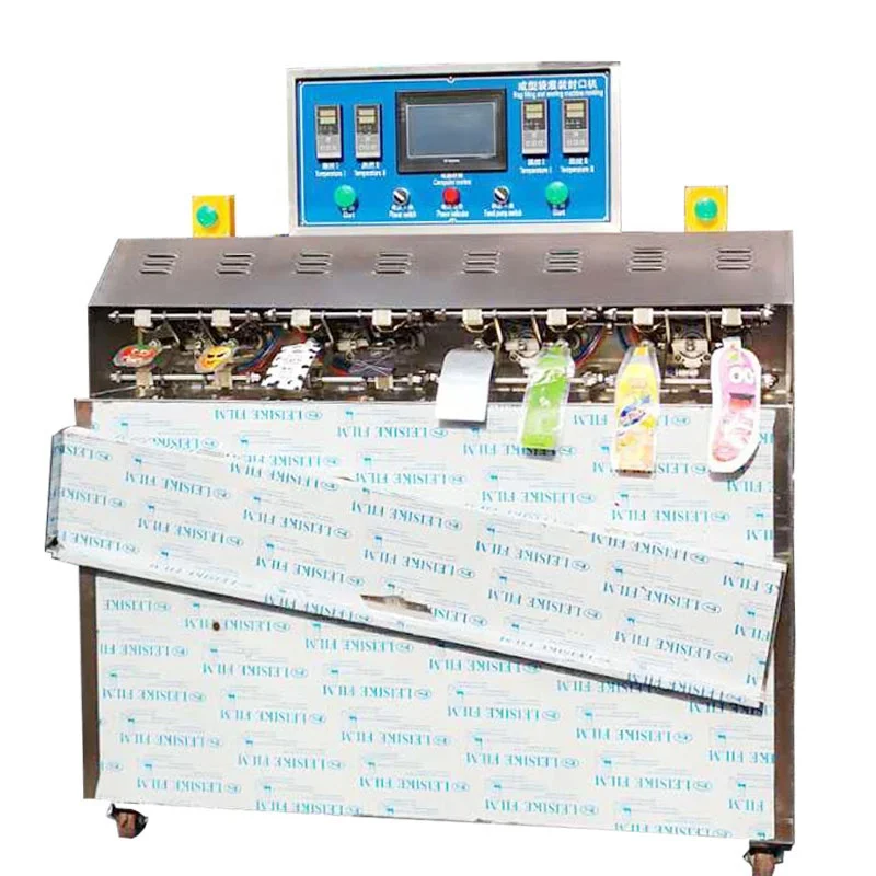 sweet water /Juice/ Straw Milk Inflatable Bag Fill Packer filling machine for plastic sachet bags