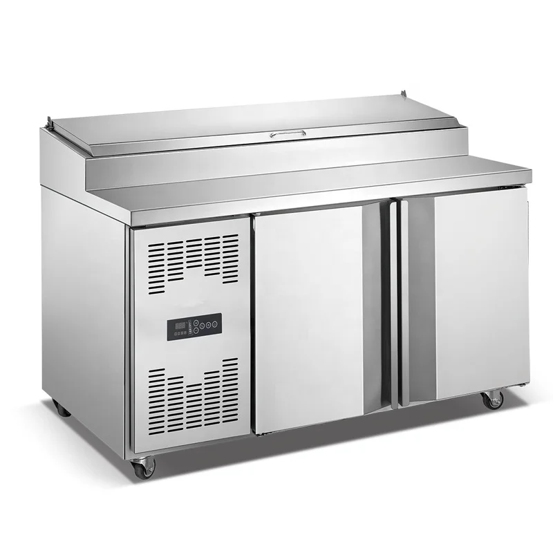 Stainless steel under table sandwich refrigerated table top prep salad bar pizza refrigerator