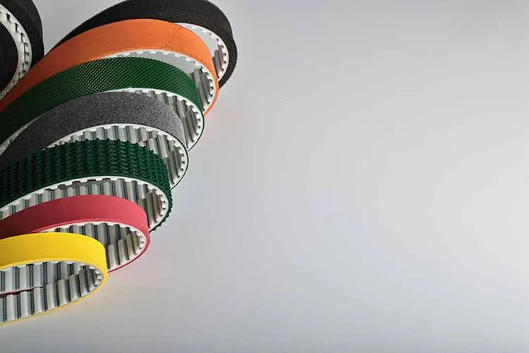 Custom high quality mega power pu timing belts with rubber coating or foams covering