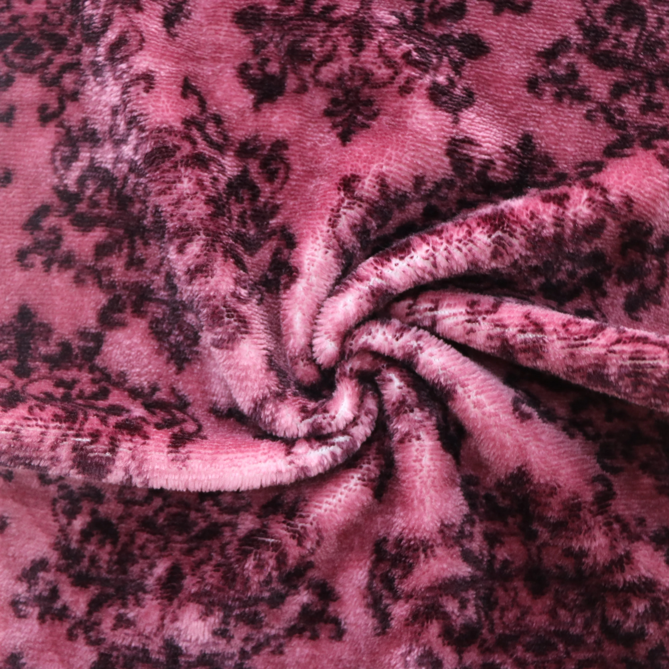 100 Polyester Retro Luxury Flower Pattern Warp Knitted Print Flannel Fleece Fabric for Coat Blanket Sofa Set