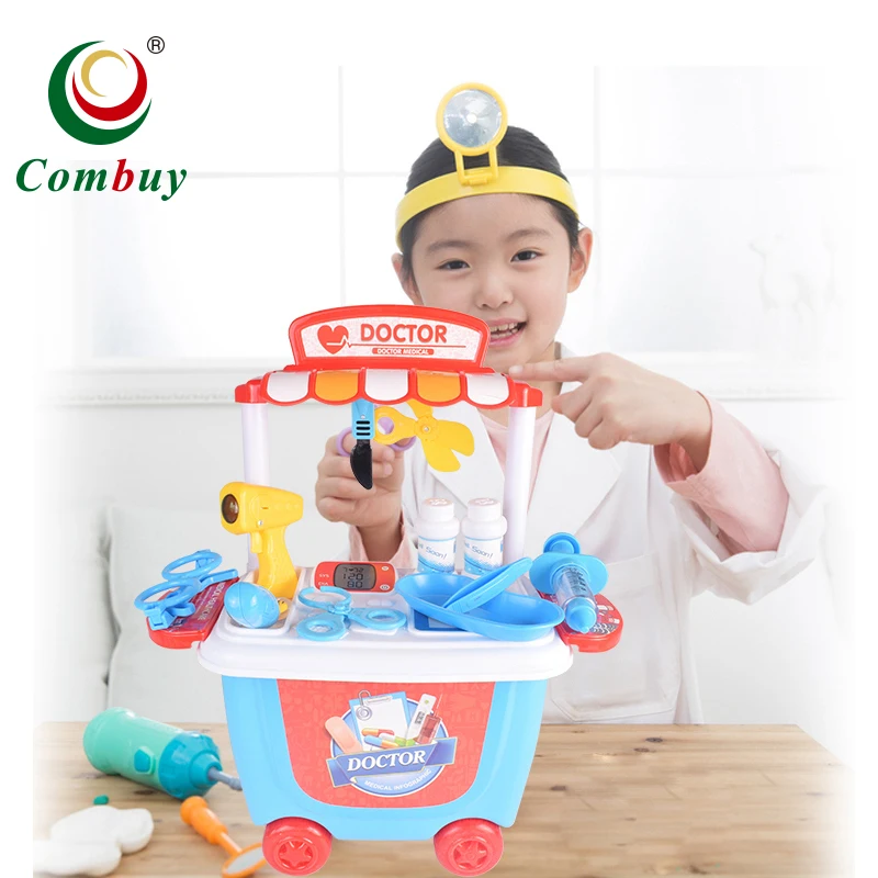 Medical bucket car pretend play game children doctor toy set