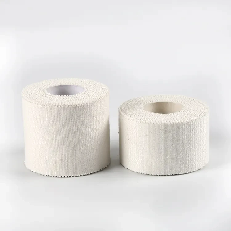 100% Cotton Breathable White Zinc Oxide Sports Tape for Injurie Easy Tear No Sticky Residue Non-elastic tape