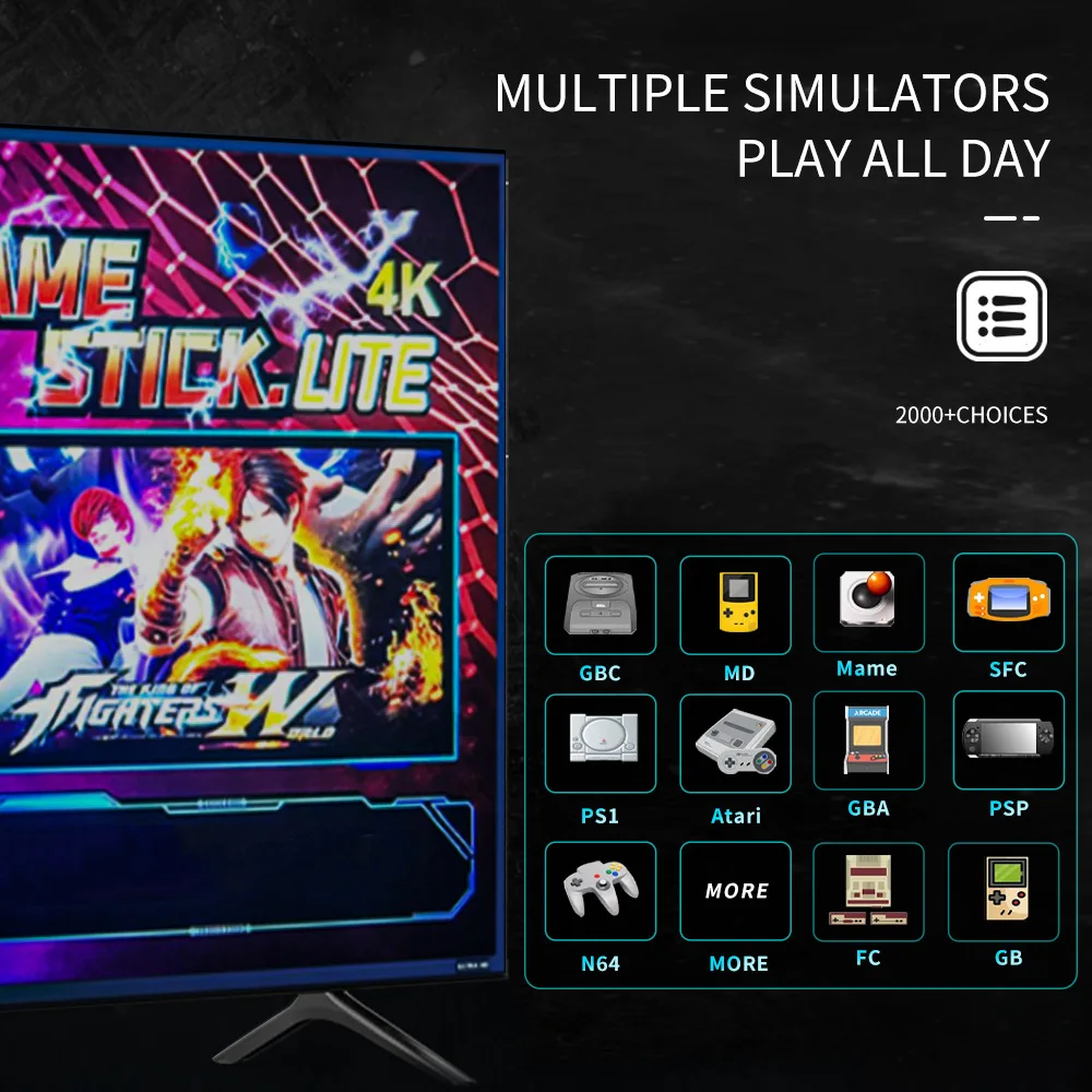 GT68 Popular Design 3D Box Portable Game Console PSP TV Stick Retro TV Game Wireless Gamepad