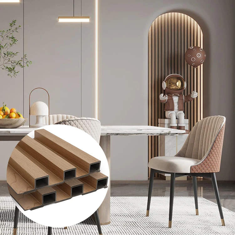 Supplier Vertical Decoration Stone Wooden Grains 16Cm Wall Facing Wpc Wall Tiling For Dinning Room