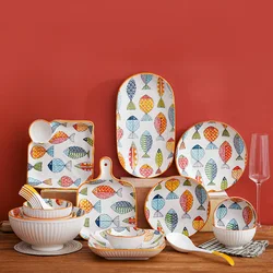 Heat Resistant Chinaware Ceramic Dishes And Plates Porcelain Kitchen Plate With Silver Decals At The Edge