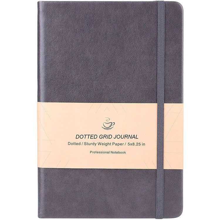 
High Quality Promotion Cheap Dot Grid Hard Cover Custom Pu Leather Notebook 