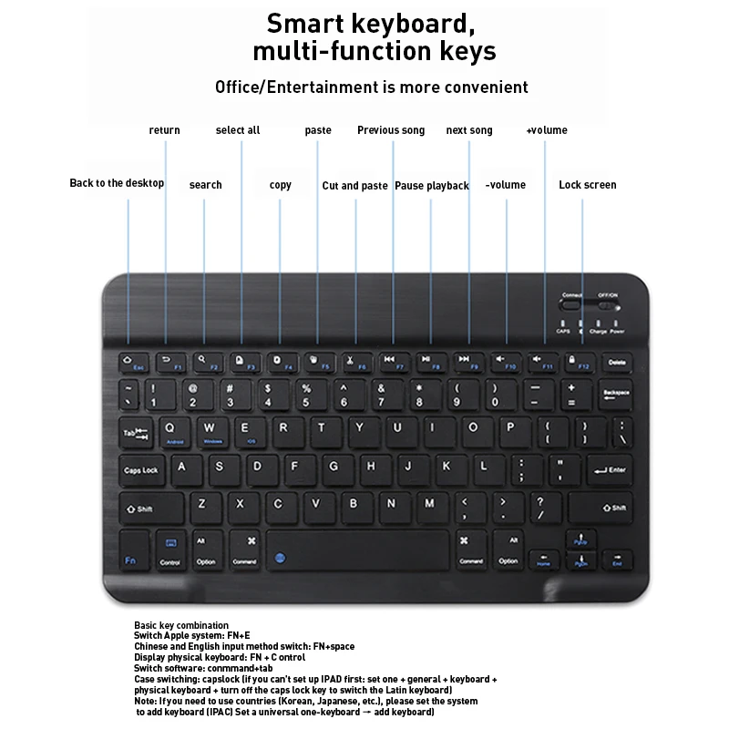 Чехол с Bluetooth-клавиатурой Универсальный 9 7 Pro 11 10 2 водонепроницаемый кожаный чехол для планшета