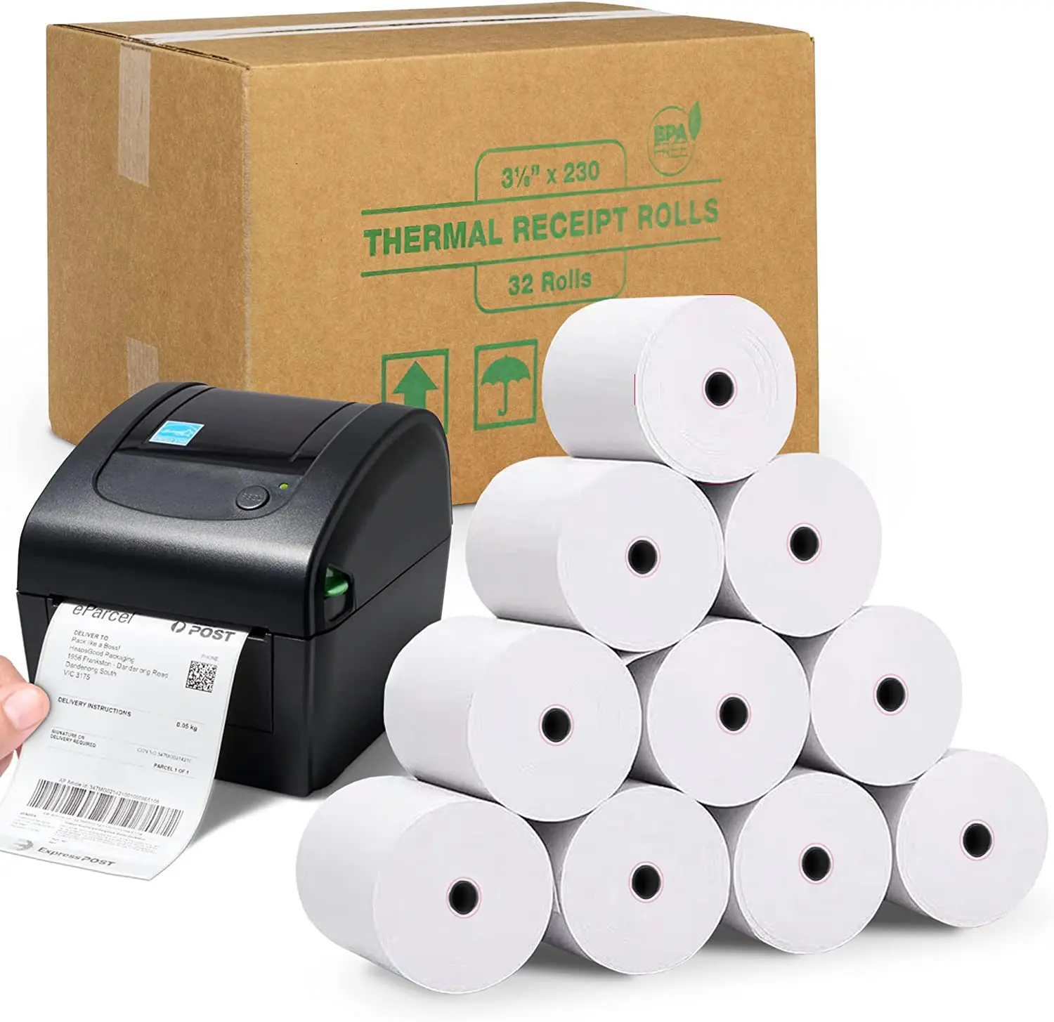 80x80mm/Customized Size Thermal Paper Rolls White Thermal Paper Cash Register POS Receipt Paper (50 Rolls) thermal tape