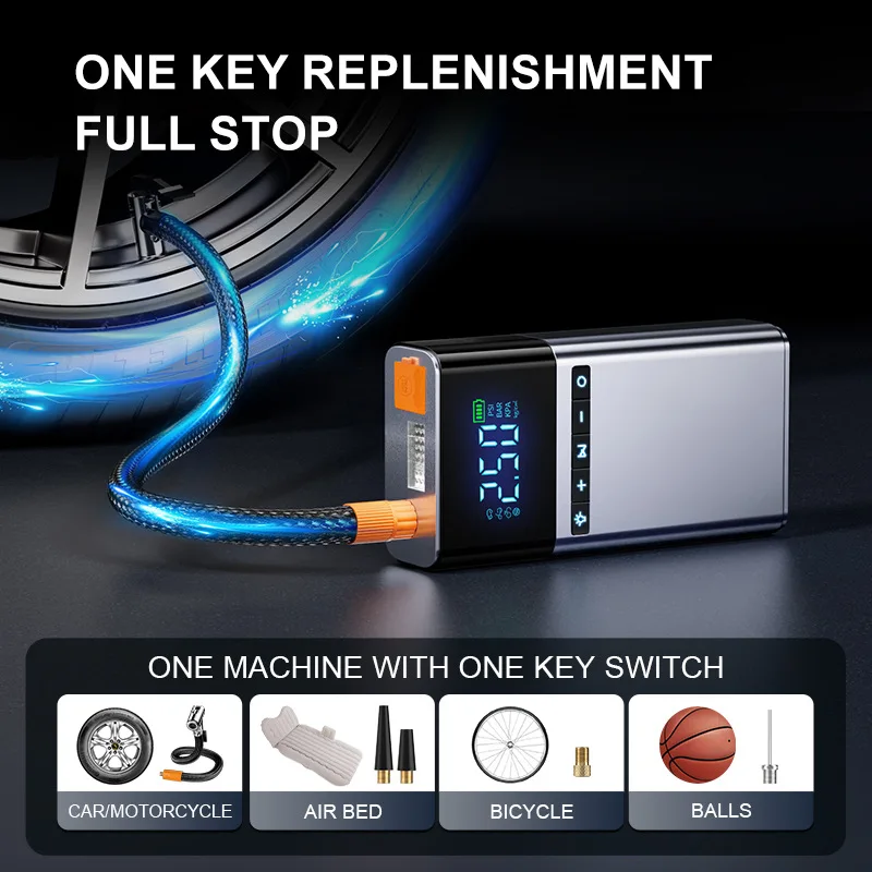 Portable 12V Car Jump Starter 10000mAh Emergency Power Supply LED Flashlight 8000mAh Battery Capacity 1000a Peak Car Motorcycle