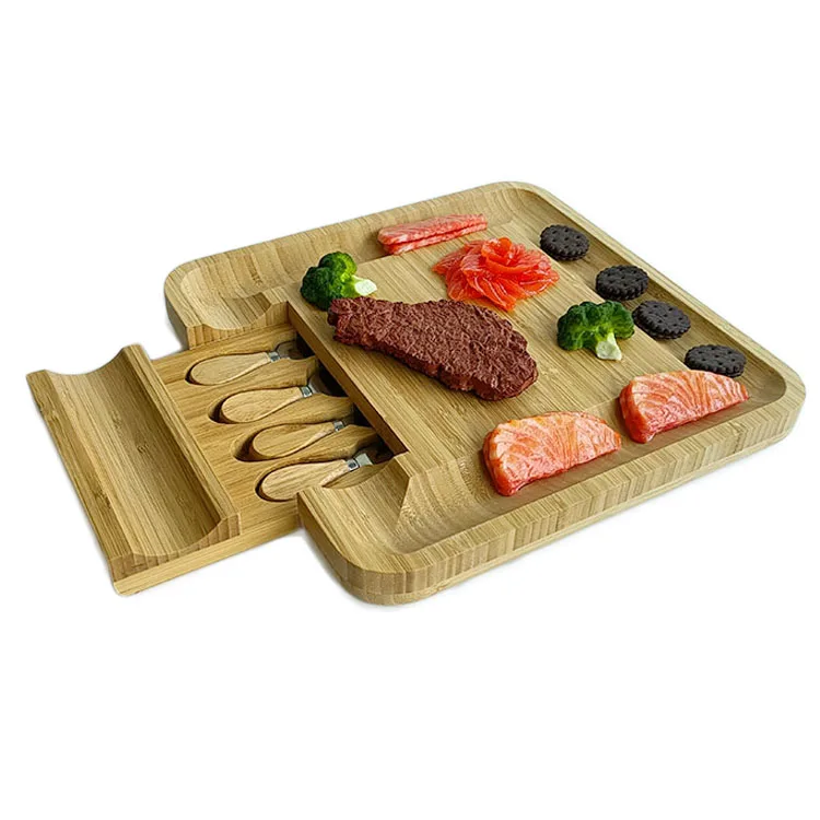 WDF Factory Supply Tabla Para Quesos Bamboo Cheese Plate De Queso Madera Boards