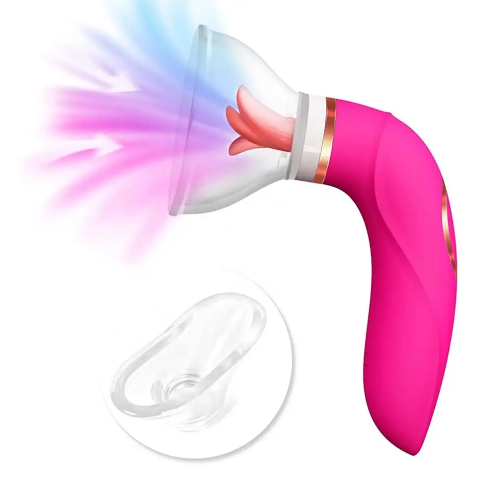 Best Selling USB Rechargeable Clitoris Nipples Suction Stimulator Clitoral Sucking Tongue Vibrator With Cover