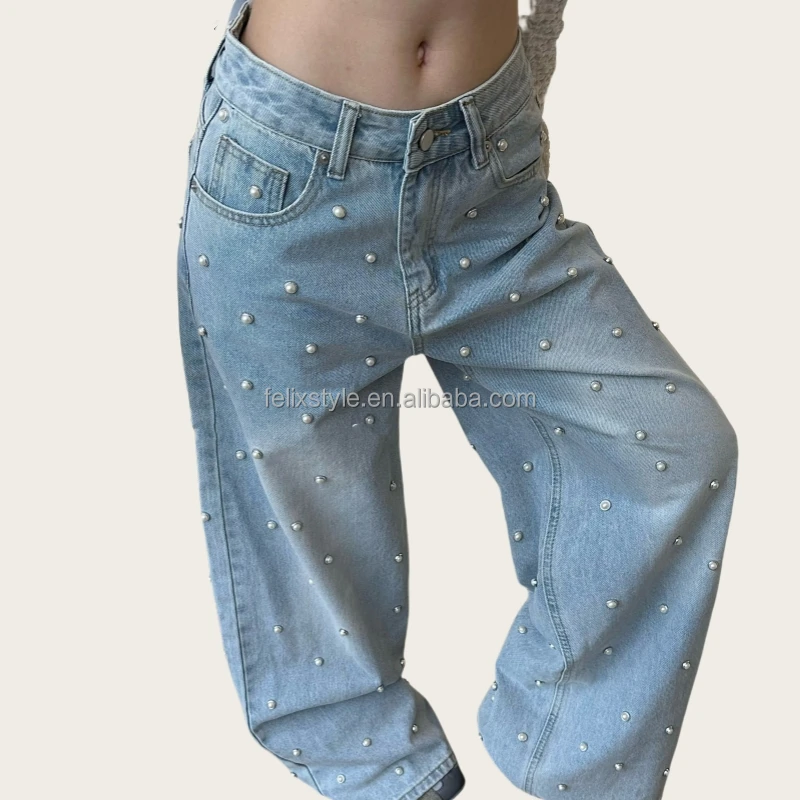 Excellent Wholesale New Design smart casual pants for ladies High quality women jeans trousers 2024 fashion pants