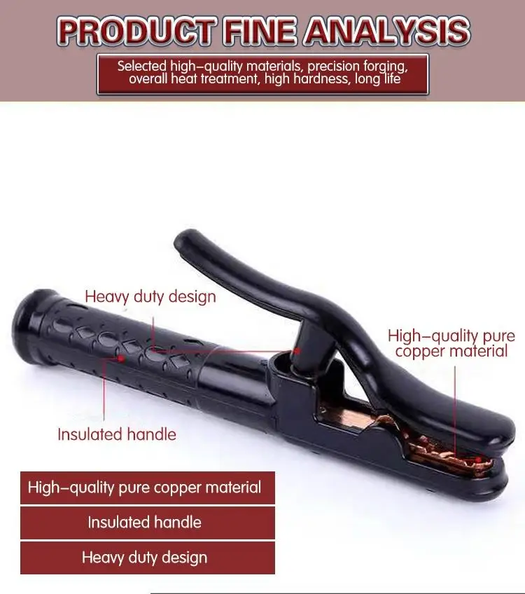 Factory wholesale Pure copper black diamond 1000A welding tongs welding electrode holder