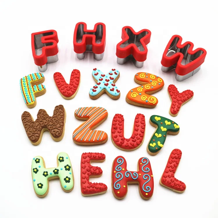 
Source supplier Metal letter cookie mold arab alphabet cookie cutter L O V E Y U shaped 3D press mold 