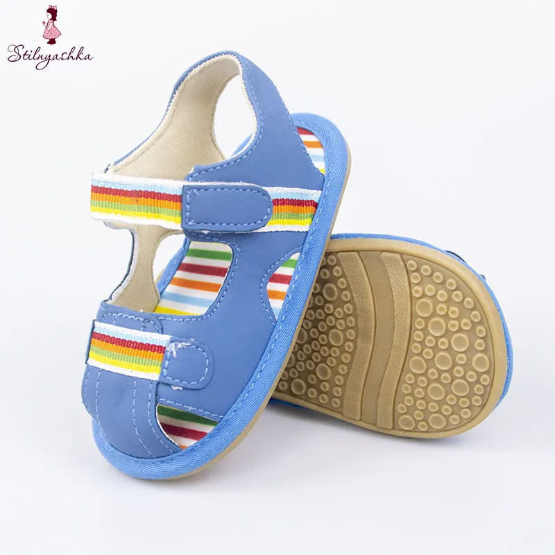 Summer wholesale blue color baby designer sandals kids shoes for boys
