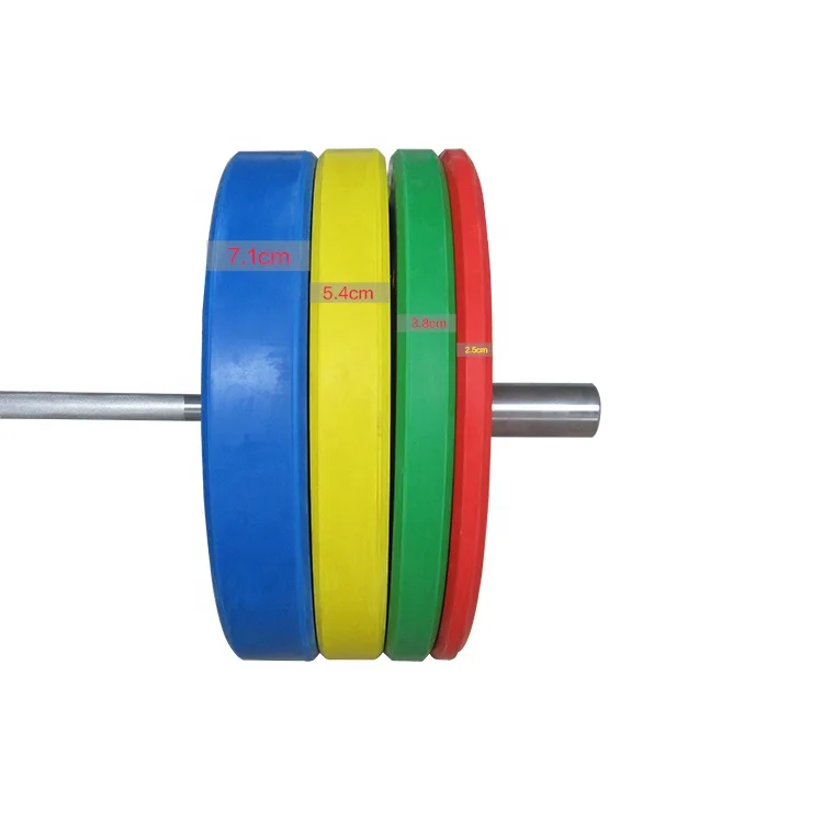 Wholesale Weight Lifting Powerlifting Color Rubber Barbell Bumper Weight Plates